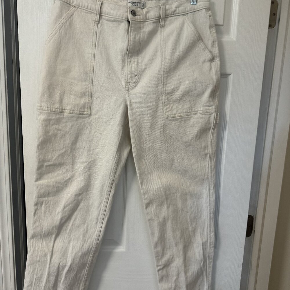 90s Straight Ultra High Rise Off White Carpenter Jeans Barely Worn